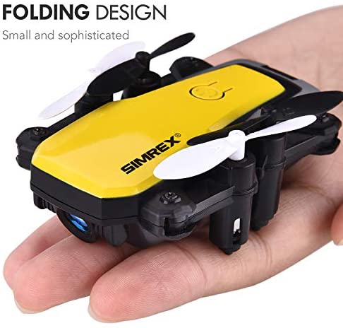 SIMREX X300C 8816 Mini Drone with Camera WiFi HD FPV Foldable RC Quadcopter Rtf 4CH 2.4Ghz Remote Control Headless [Altitude Hold] Super Easy Fly for Training - Yellow