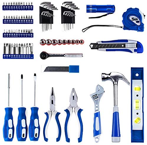 Vastar 102 Piece Home Repair Tool Kit, General Household Tool Kit for Home Maintenance with Plastic Toolbox Storage Case