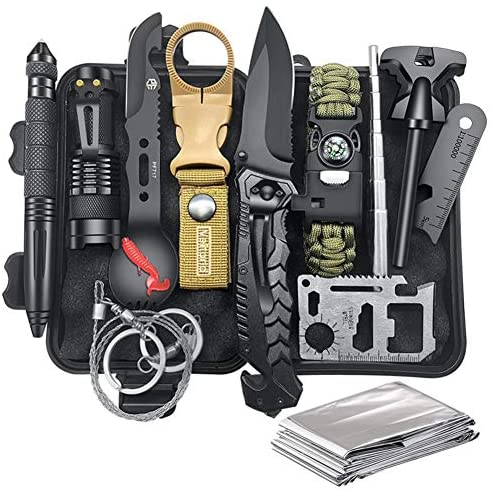 Gifts for Men Dad Husband Fathers Day, Survival Kit 12 in 1, Fishing Hunting Birthday Gifts Ideas for Him Boyfriend Teen Boy, Cool Gadget Stocking Stuffer, Survival Gear, Emergency Camping Gear