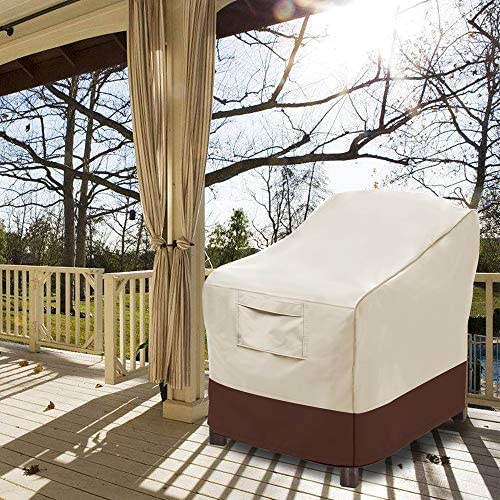 Vailge Patio Chair Covers, Lounge Deep Seat Cover, Heavy Duty and Waterproof Outdoor Lawn Patio Furniture Covers (2 Pack - Large, Beige & Brown)